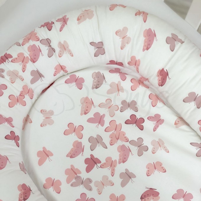 Protectie somn – Baby Nest Fluturi roz